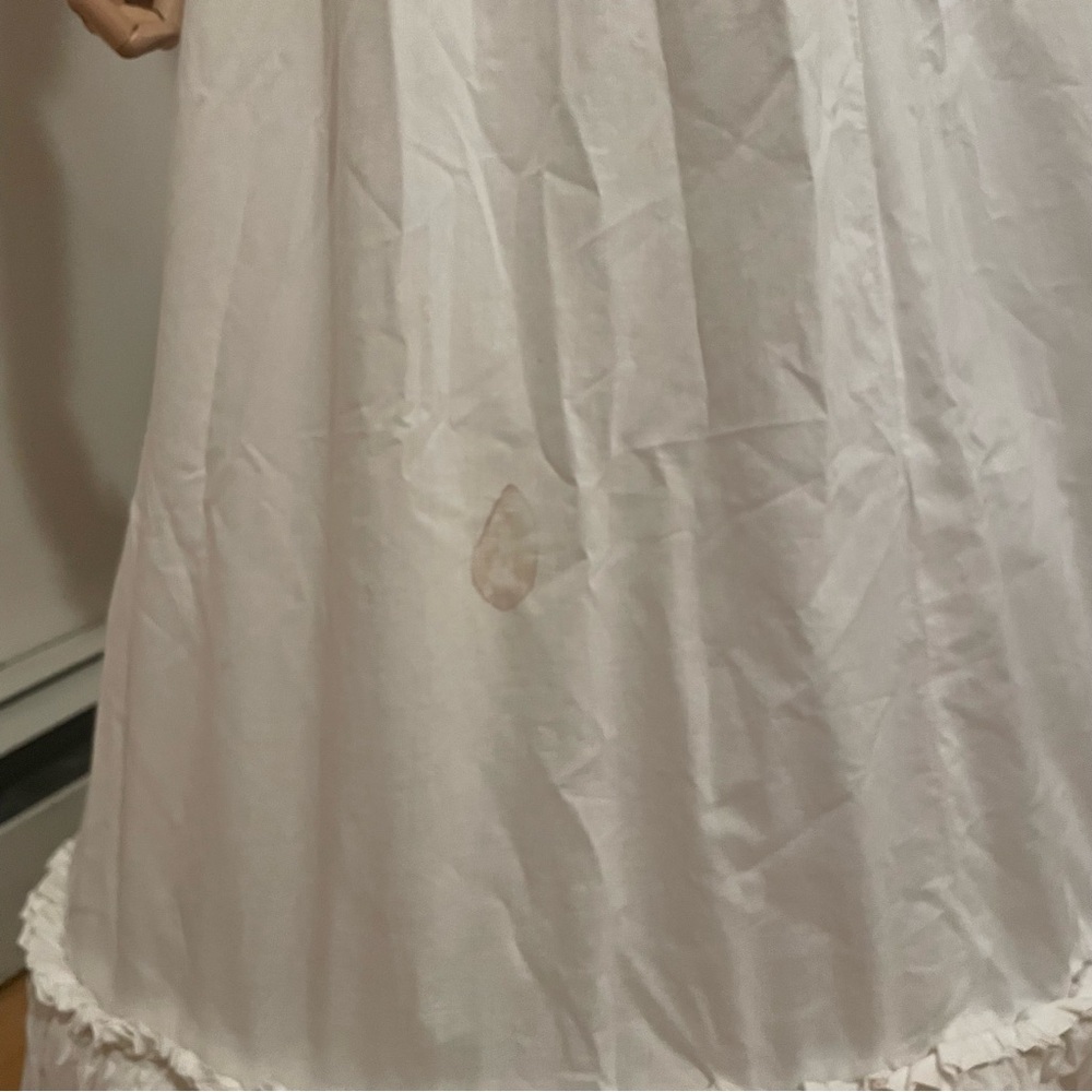RARE Laura Ashley Vintage 1980s White Cotton Ruffle Wedding Hoop Petticoat Skirt - Picture 9 of 10